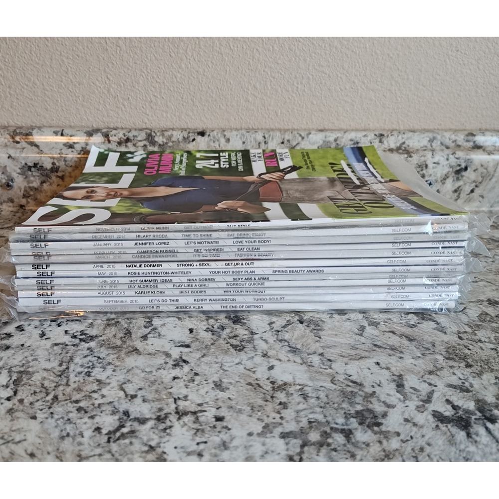 SELF Magazine Lot 12 Issues Nov 2014-Oct 2015 JLo Olivia Munn Jessica Alba